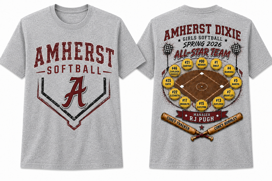 Amherst Dixie Girls Softball Team Shirt - Option 3