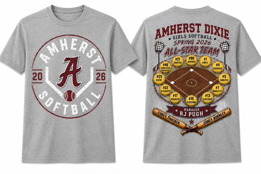 Amherst Dixie Girls Softball Team Shirt - Option 2
