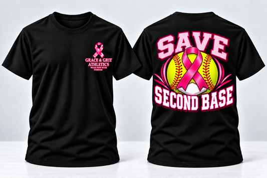 Save Second Base – Baseball & Softball Breast Cancer Awareness Apparel