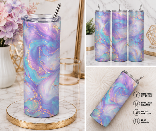 Aurora Marble 20oz Skinny Tumbler