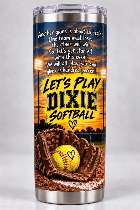 Amherst Dixie Girls Softball 20oz Skinny Tumbler