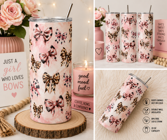 Moo Coquette 20oz Skinny Tumbler