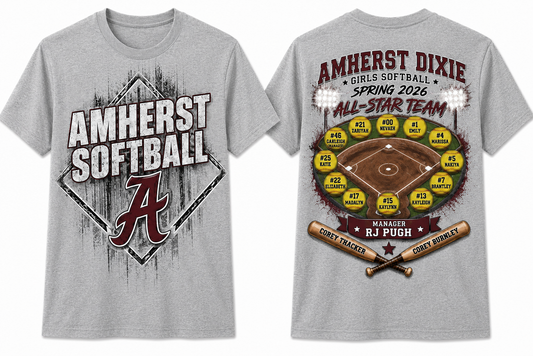 Amherst Dixie Girls Softball Team Shirt - Option 5