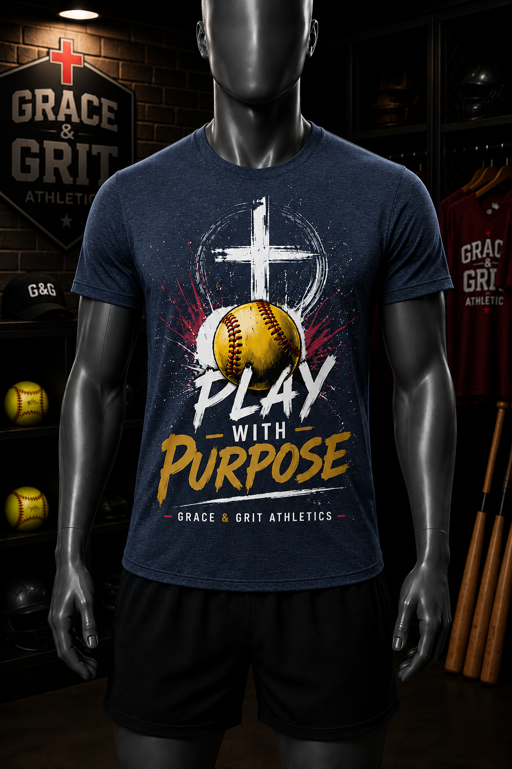 Play With Purpose™ Softball Tee | Grace & Grit Athletics Signature Series
