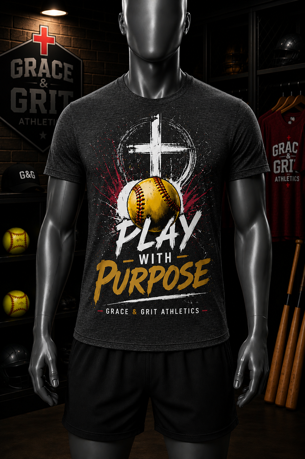 Play With Purpose™ Softball Tee | Grace & Grit Athletics Signature Series