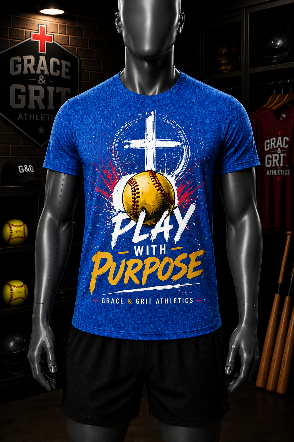 Play With Purpose™ Softball Tee | Grace & Grit Athletics Signature Series