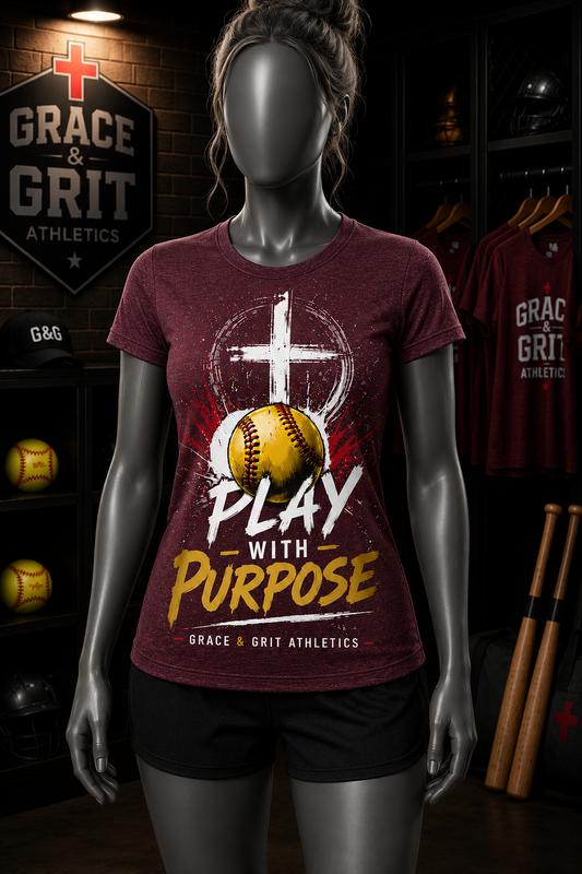 Play With Purpose™ Softball Tee | Grace & Grit Athletics Signature Series