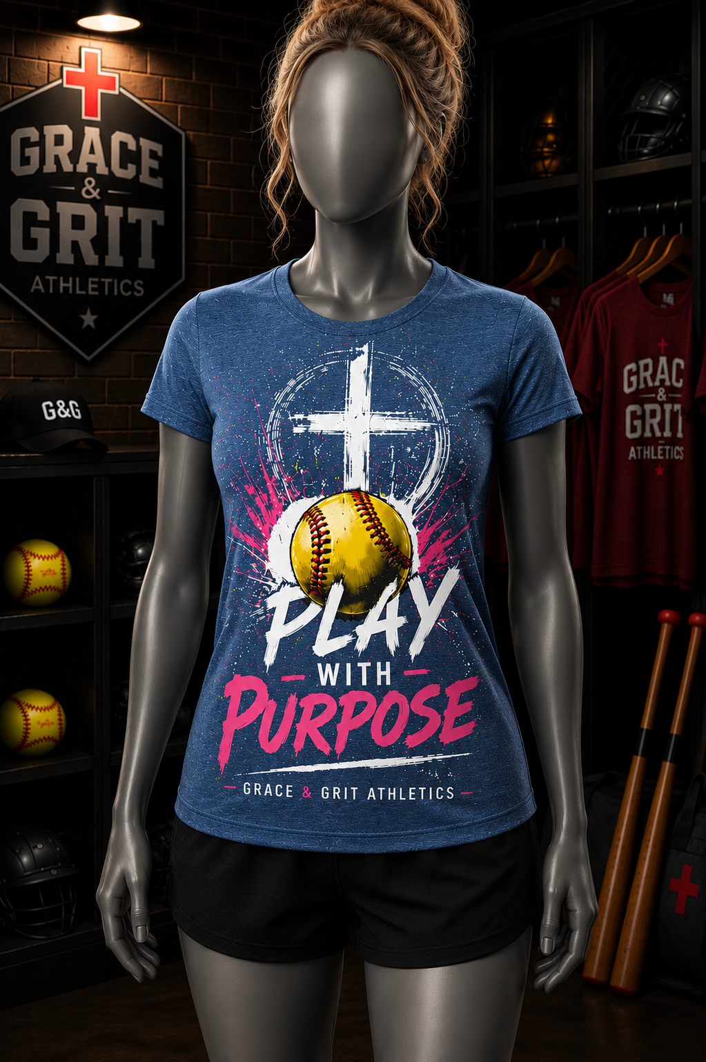 Play With Purpose™ Softball Tee | Grace & Grit Athletics Signature Series