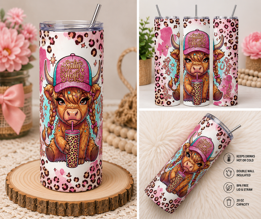 Salty Heifer 20oz Skinny Tumbler