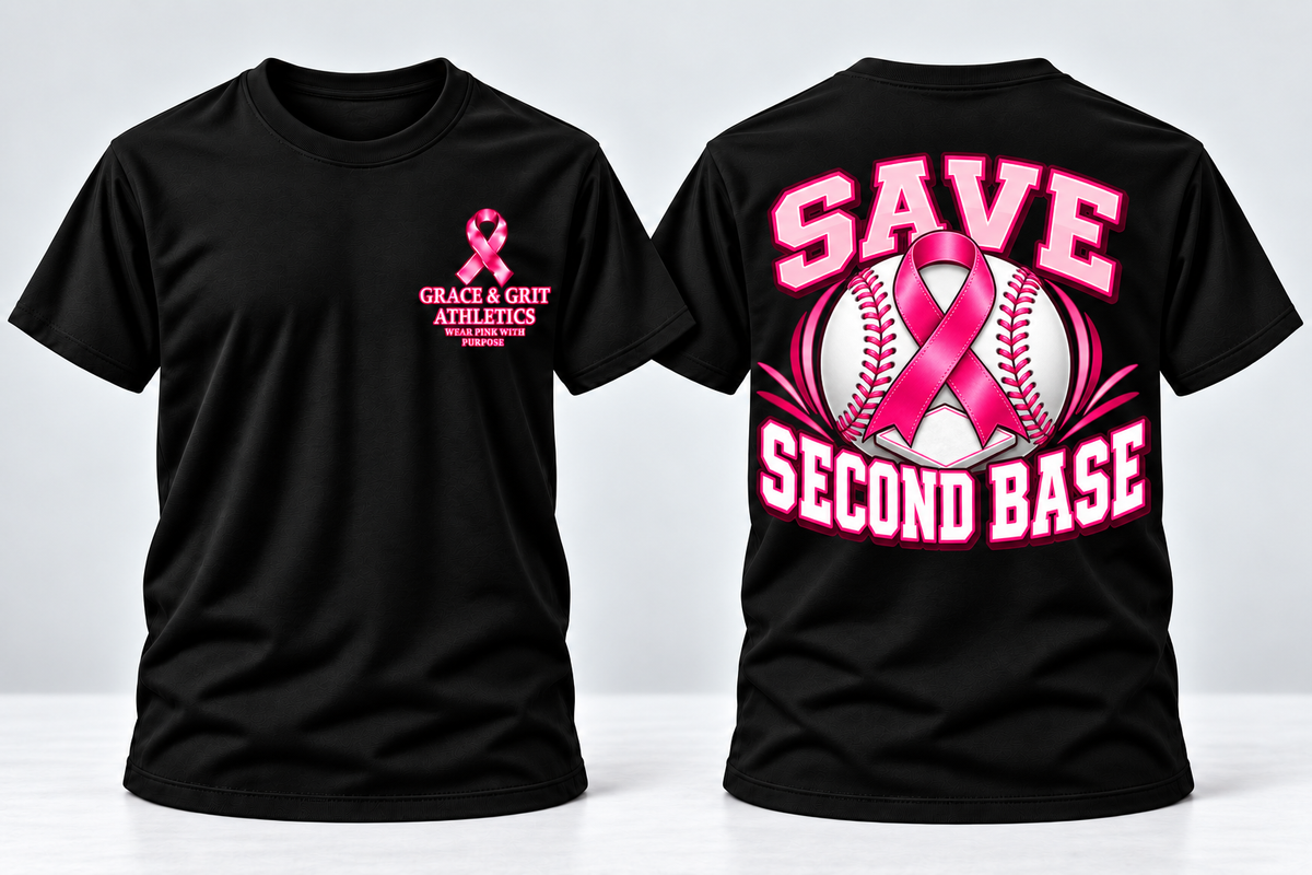 Save Second Base – Baseball & Softball Breast Cancer Awareness Apparel