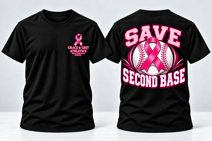 Save Second Base – Baseball & Softball Breast Cancer Awareness Apparel