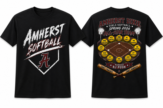 Amherst Dixie Girls Softball Team Shirt - Option 1