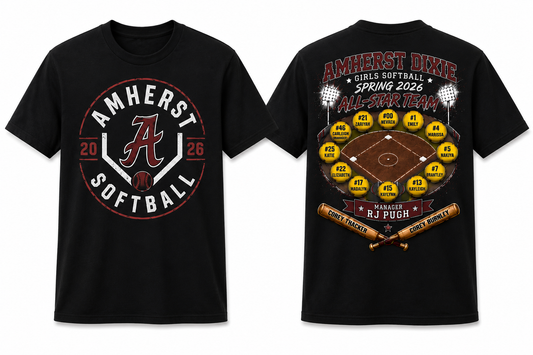 Amherst Dixie Girls Softball Team Shirt - Option 2
