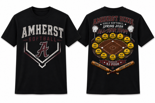 Amherst Dixie Girls Softball Team Shirt - Option 3