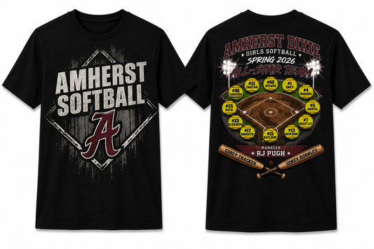 Amherst Dixie Girls Softball Team Shirt - Option 5